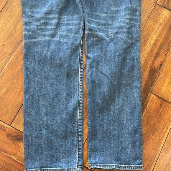 KUT blue denim jeans distressed torn straight leg high rise size 14 - Picture 9 of 14